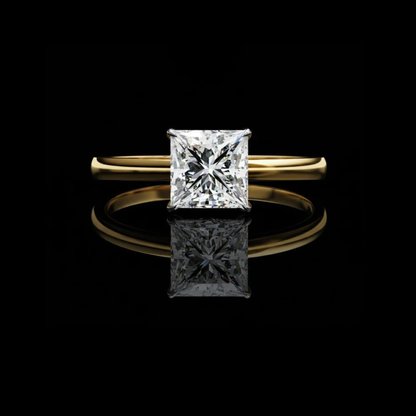 Classic Princess Cut Lab Diamond Solitaire Delicate Ring