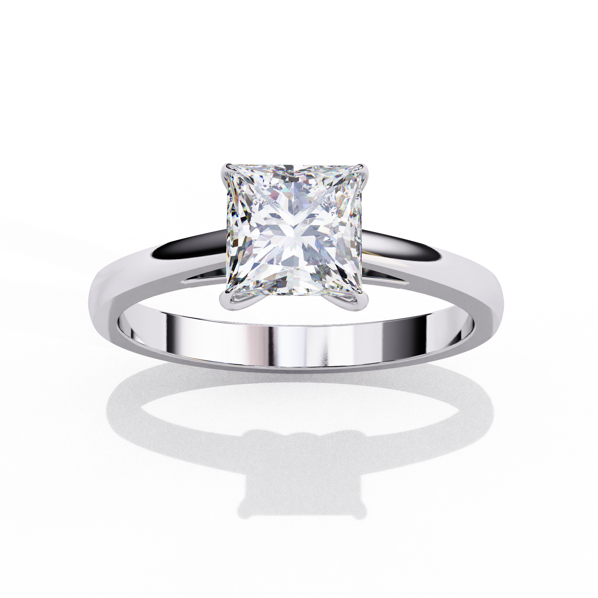 Classic Princess Cut Lab Diamond Solitaire Delicate Ring - View 4