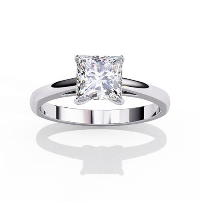 Classic Princess Cut Lab Diamond Solitaire Delicate Ring - View 4
