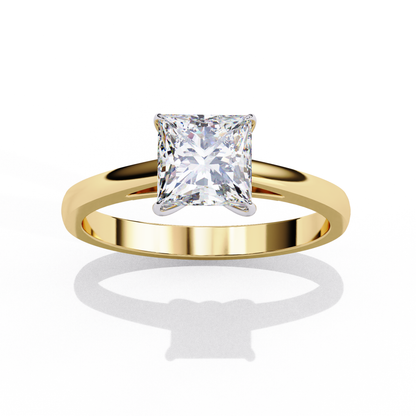 Classic Princess Cut Lab Diamond Solitaire Delicate Ring - View 2