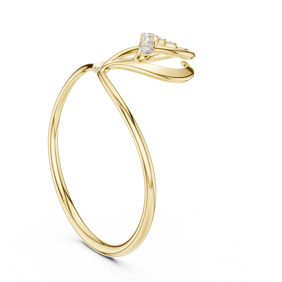 Interlocking Pave Round Lab Diamond Open Heart Shape Engagement Ring - View 5