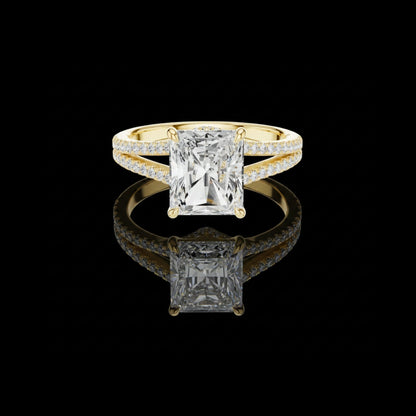 Split Shank Radiant Cut Lab Diamond Engagement Ring