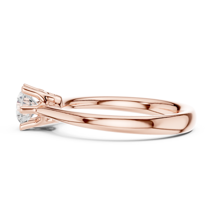 Round Cut Lab Diamond Delicate Solitaire Engagement Ring - View 9