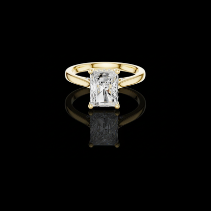 Radiant Cut Lab Diamond Split Shank Solitaire Engagement Ring