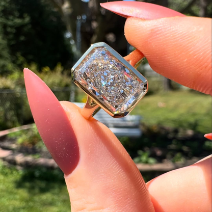 Radiant Cut Lab Diamond Bezel Solitaire Ring