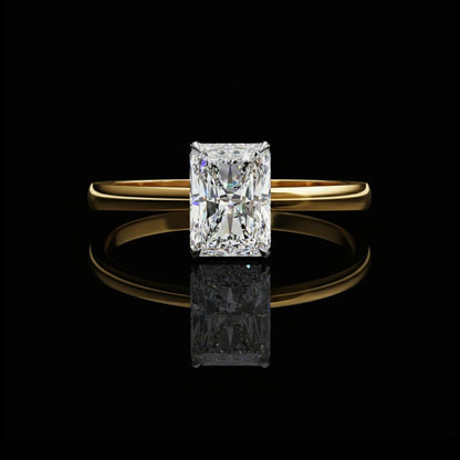 Radiant Cut Lab Diamond Engagement Solitaire Ring