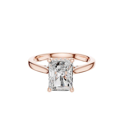 Radiant Cut Lab Diamond Split Shank Solitaire Engagement Ring - View 2