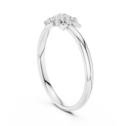 Snowflake Round Lab Diamond Cluster Anniversary Ring - View 7