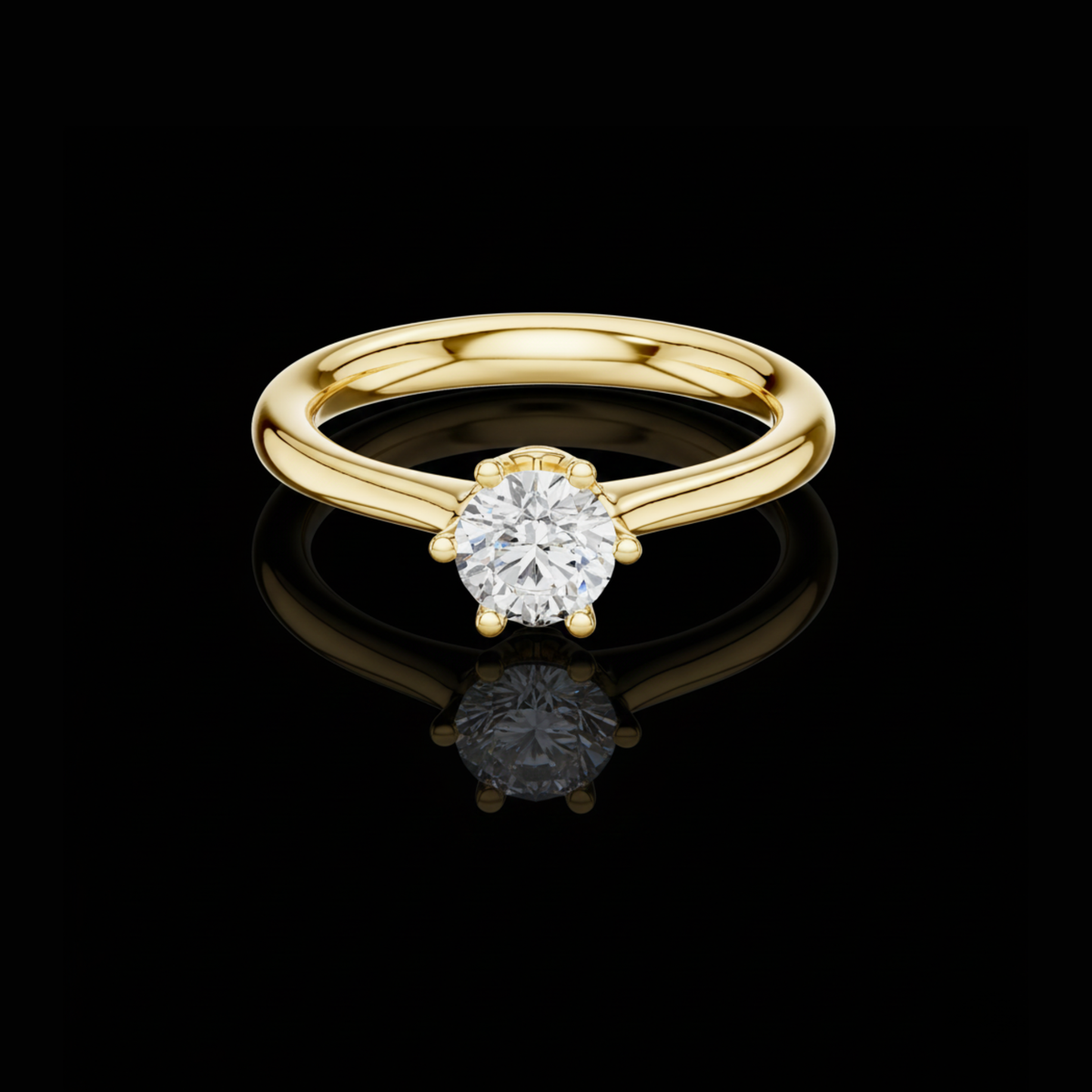 Round Cut Lab Diamond Delicate Solitaire Engagement Ring