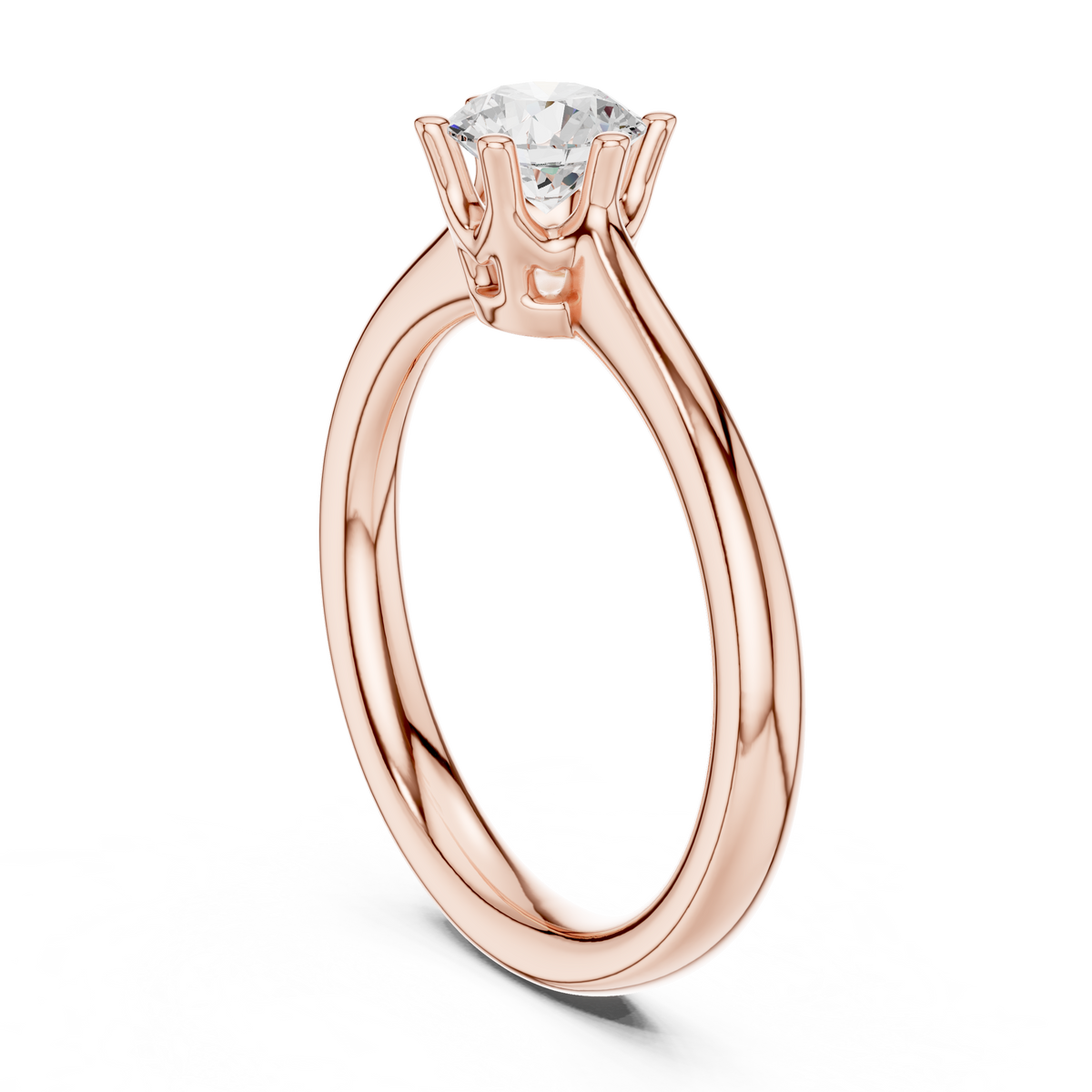 Round Cut Lab Diamond Delicate Solitaire Engagement Ring - View 6