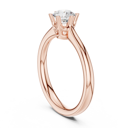 Round Cut Lab Diamond Delicate Solitaire Engagement Ring - View 6