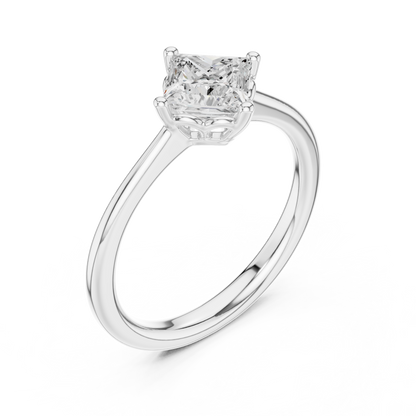 Princess Cut Lab Diamond Solitaire Rings - View 4