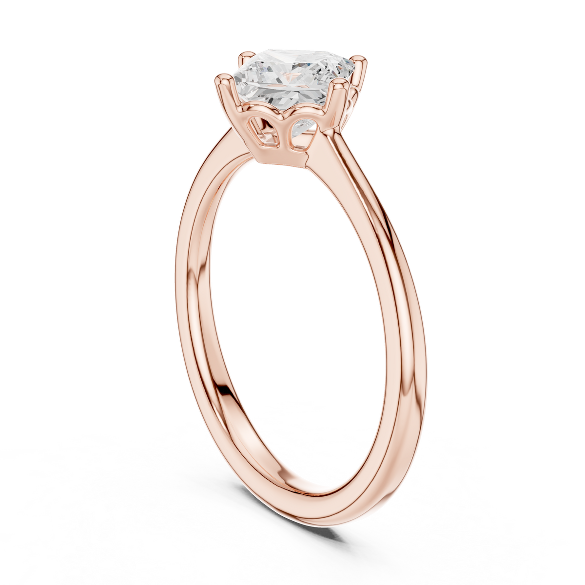 princess cut lab diamond solitaire rings - view 6