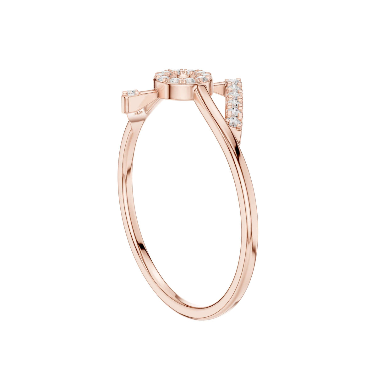 Open Circle Pave Moissanite Diamond Delicate Ring - View 11