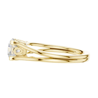 Round Cut Lab Diamond Split Shank Solitaire Engagement Ring - View 7