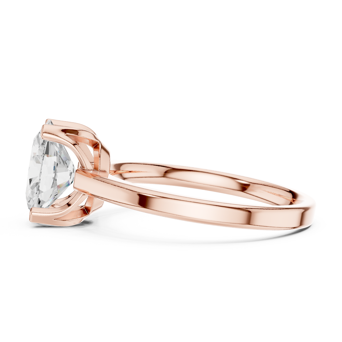 exquisite oval cut lab diamond solitaire ring - view 8