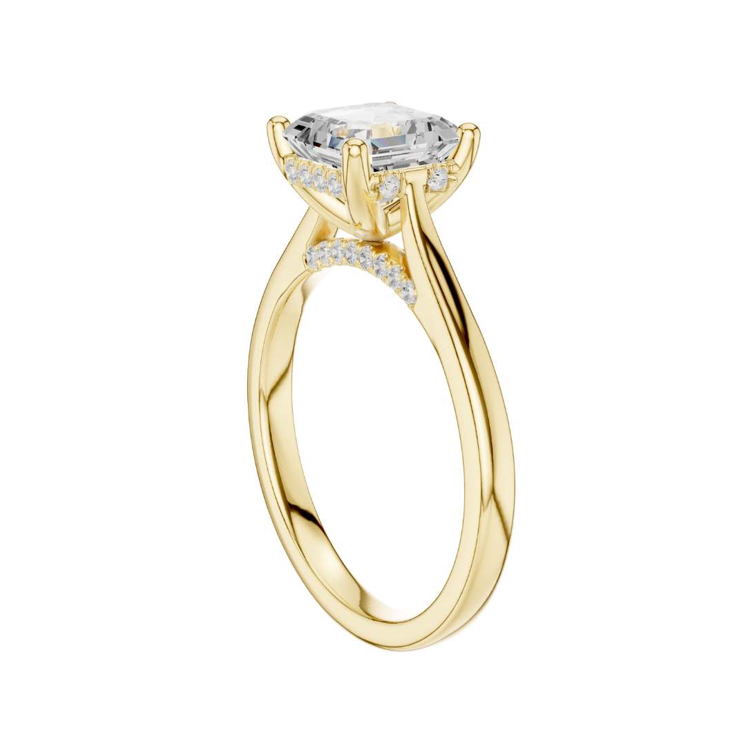 asscher cut lab diamond solitaire engagement ring - view 10