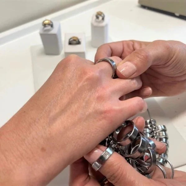 Ring size guide step