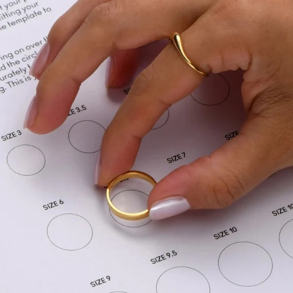 Ring size guide step