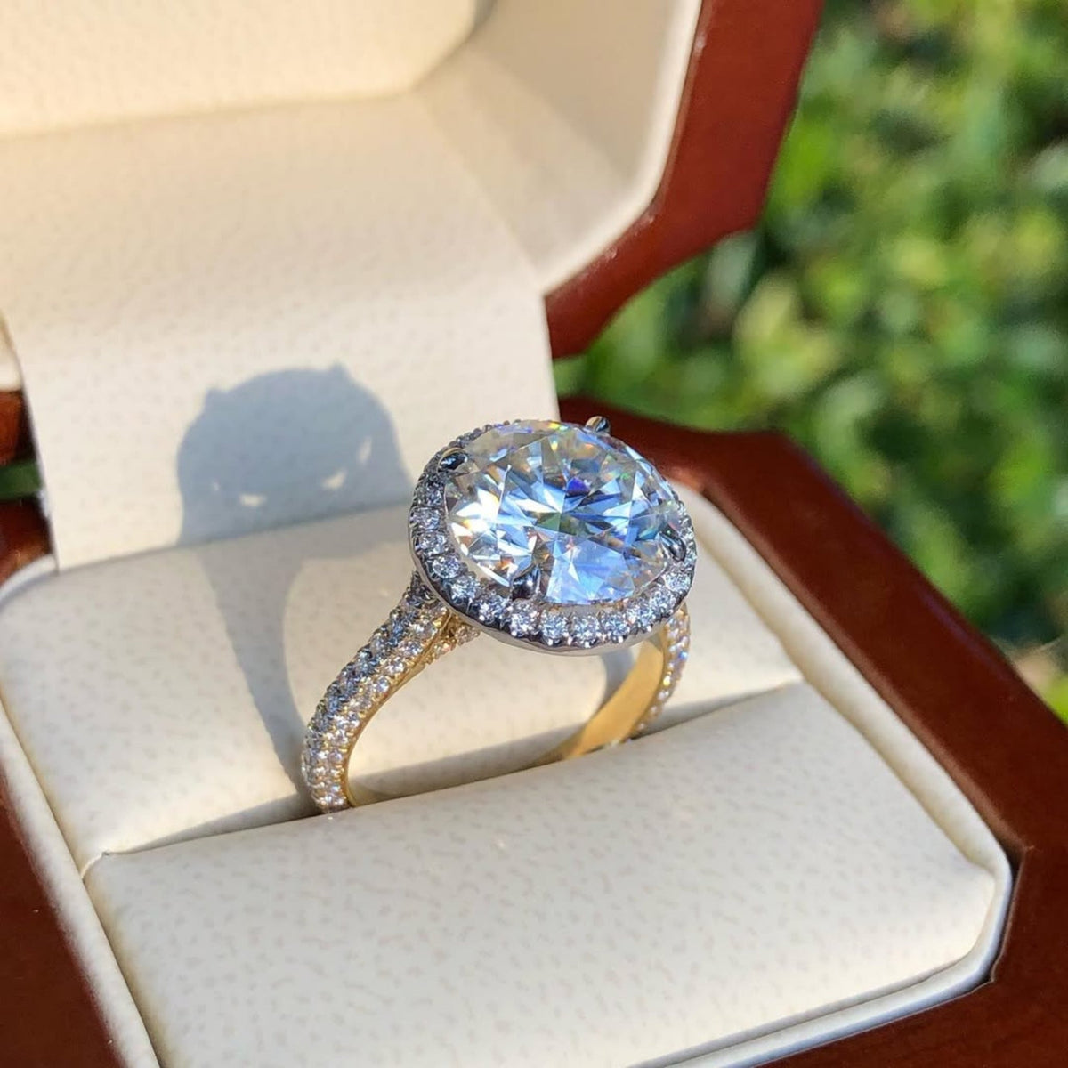 round halo lab diamond pave ring - view 7