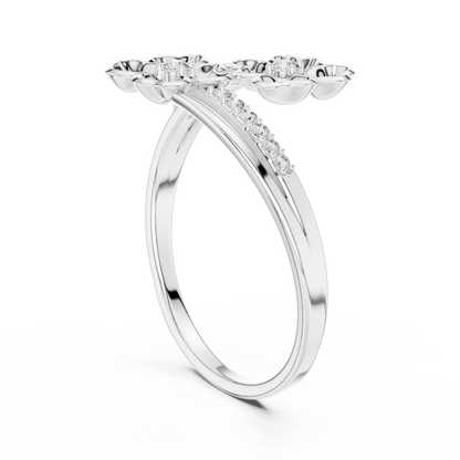 Dual Flower Bypass Split Pave Shank Lab Ring - View 7