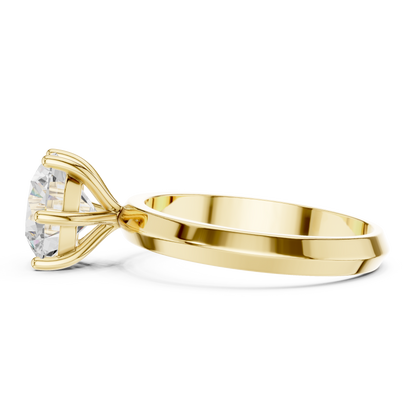 Round Cut Lab Diamond Solitaire Engagement Ring - View 7