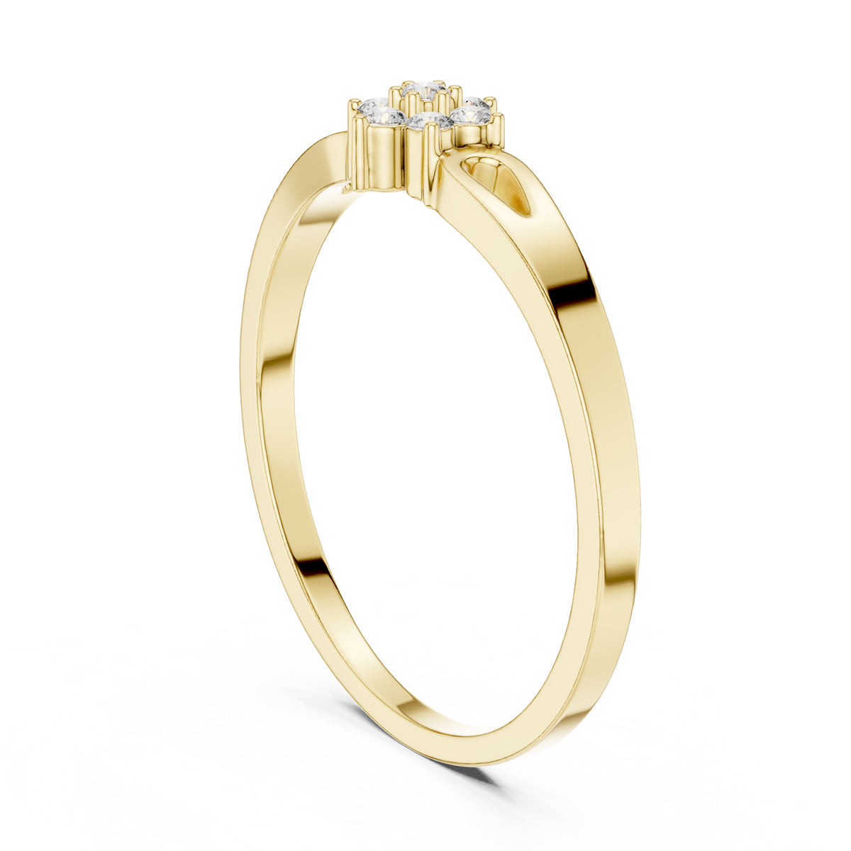 round cut lab diamond cluster ring open shoulder ring - view 5