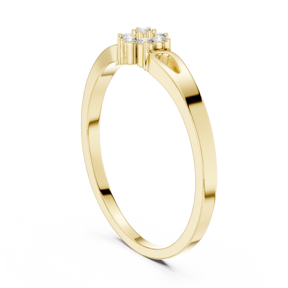 Round Cut Lab Diamond Cluster Ring Open Shoulder Ring - View 5
