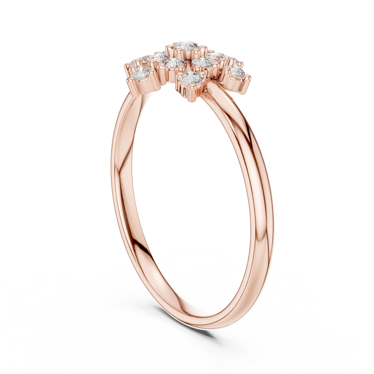 Crafted Cluster Setting Round Lab Diamond Anniversary Ring - View 6