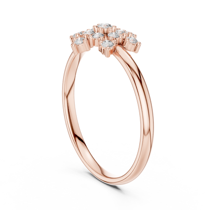 Crafted Cluster Setting Round Lab Diamond Anniversary Ring - View 6
