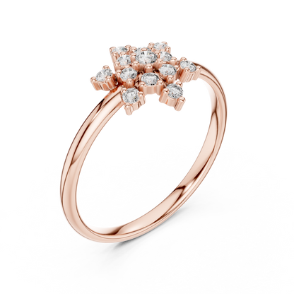 Crafted Cluster Setting Round Lab Diamond Anniversary Ring - View 3