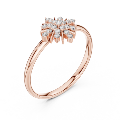 Round Lab Diamond Starburst Cluster Statement Ring - View 3