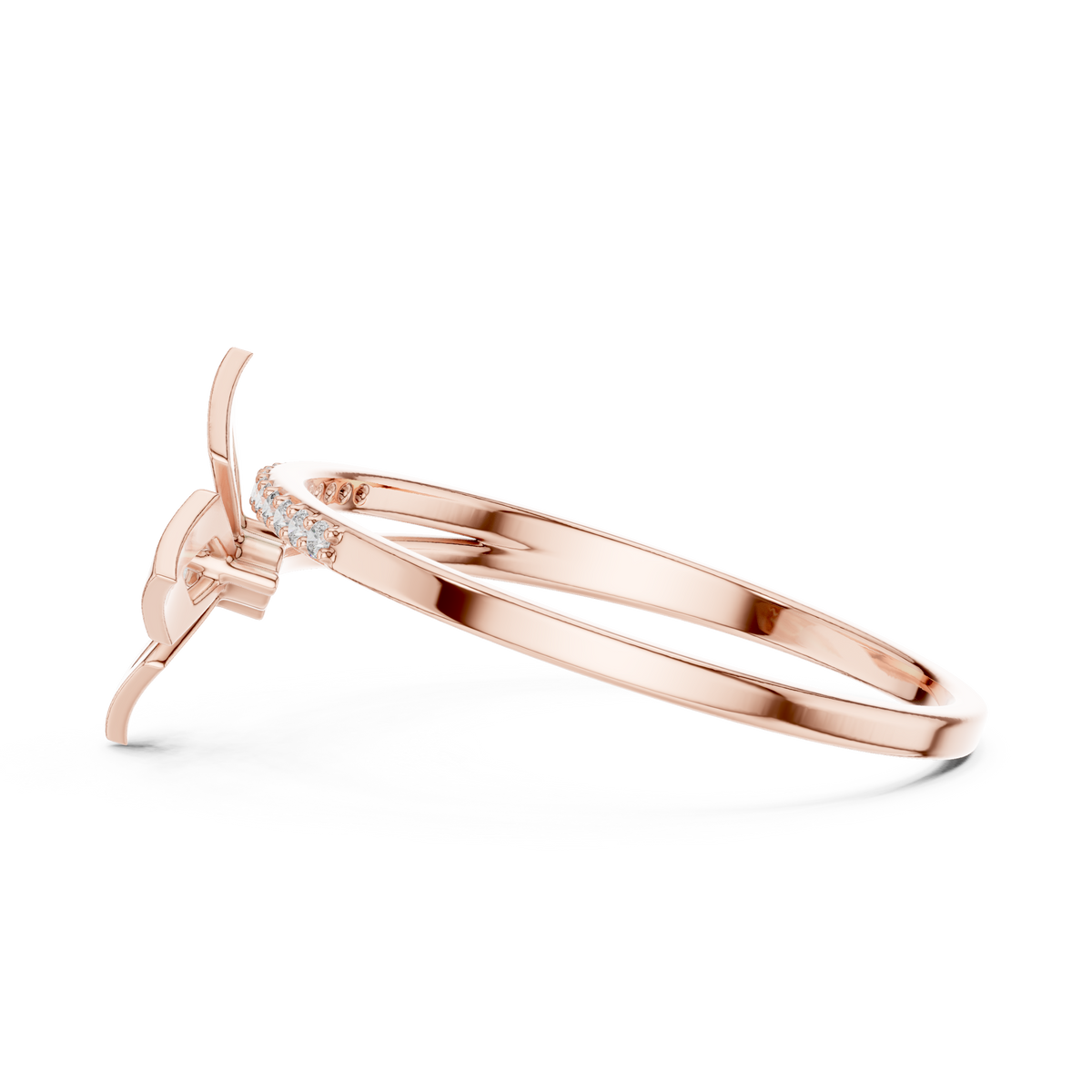 geometric lab diamond split shank engagement ring - view 9