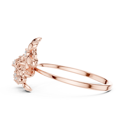 Round Lab Diamond Floral Cluster Statement Ring - View 9
