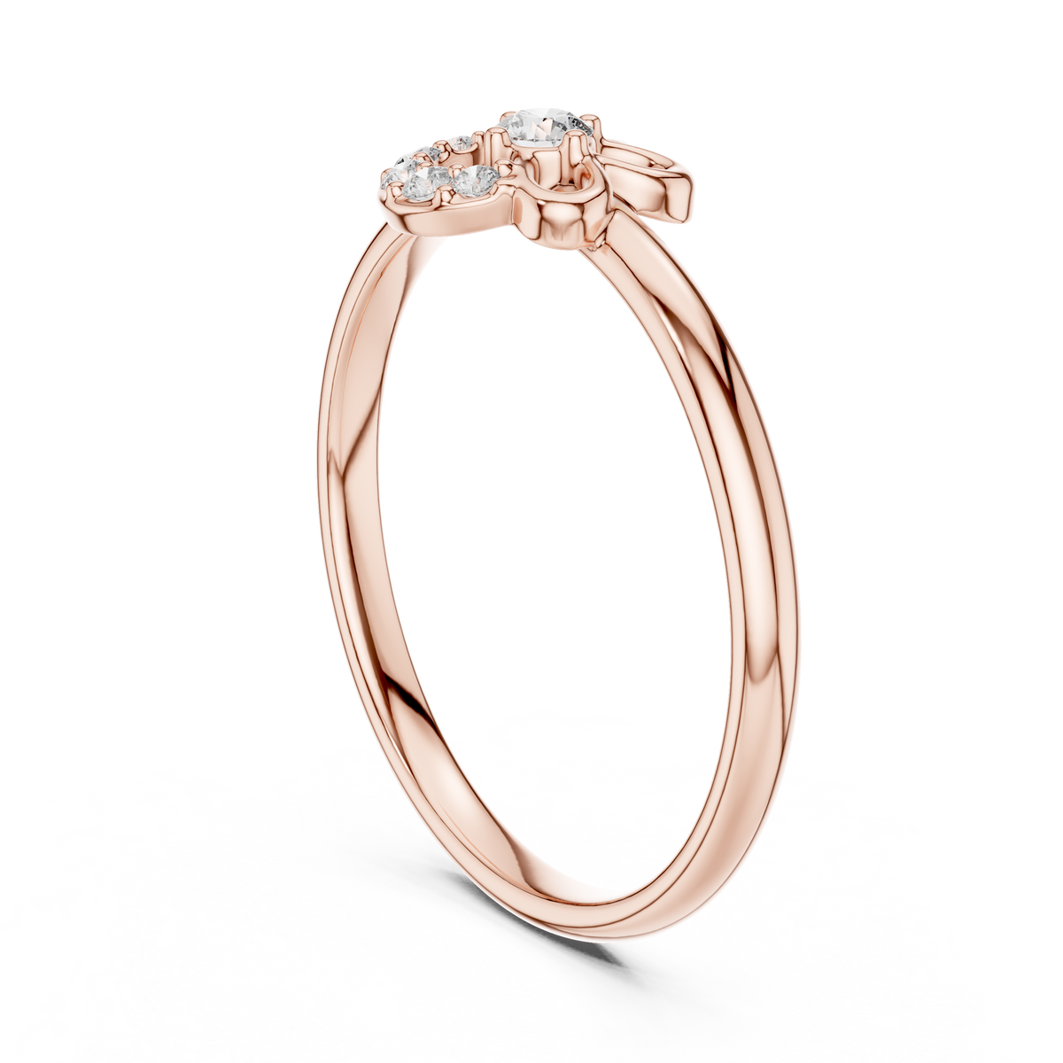 floral loop round cut lab diamond statement engagement ring - view 6