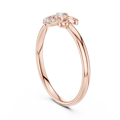 Floral Loop Round Cut Lab Diamond Statement Engagement Ring - View 6