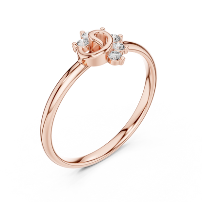 Interlocking Round Lab Diamond Halo Engagement Ring - View 3