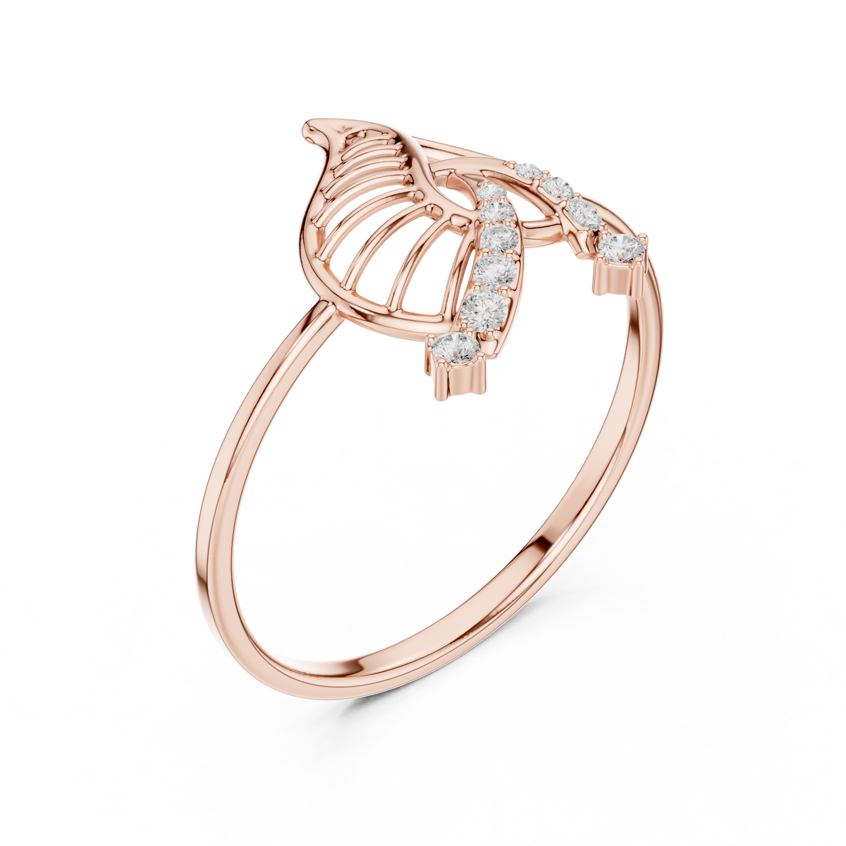 nature-inspired moissanite diamond statement delicate ring - view 3
