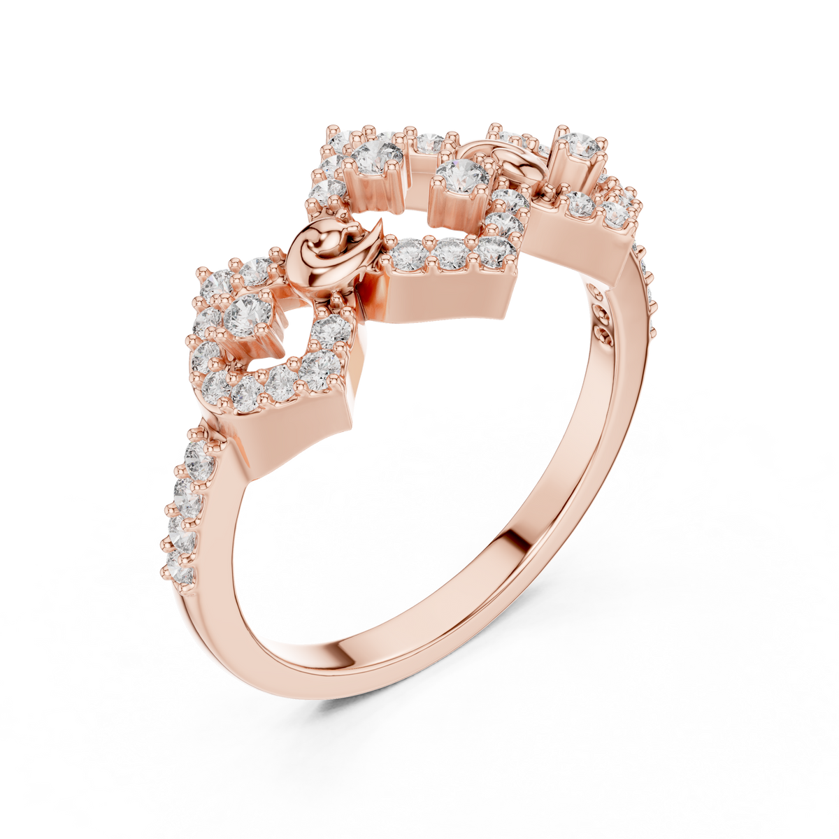 Round Cut Crown Moissanite Diamond Statement Ring - View 4