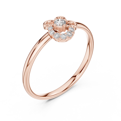 Floral Loop Round Cut Lab Diamond Statement Engagement Ring - View 3