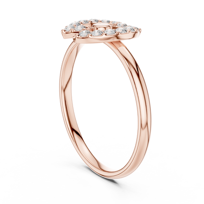 Round Diamond Open Circle Halo Moissanite Diamond Ring - View 6