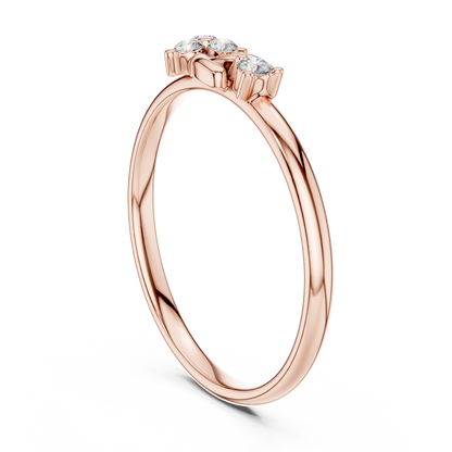 Round Lab Diamond Open Twist Cluster Ring - View 6