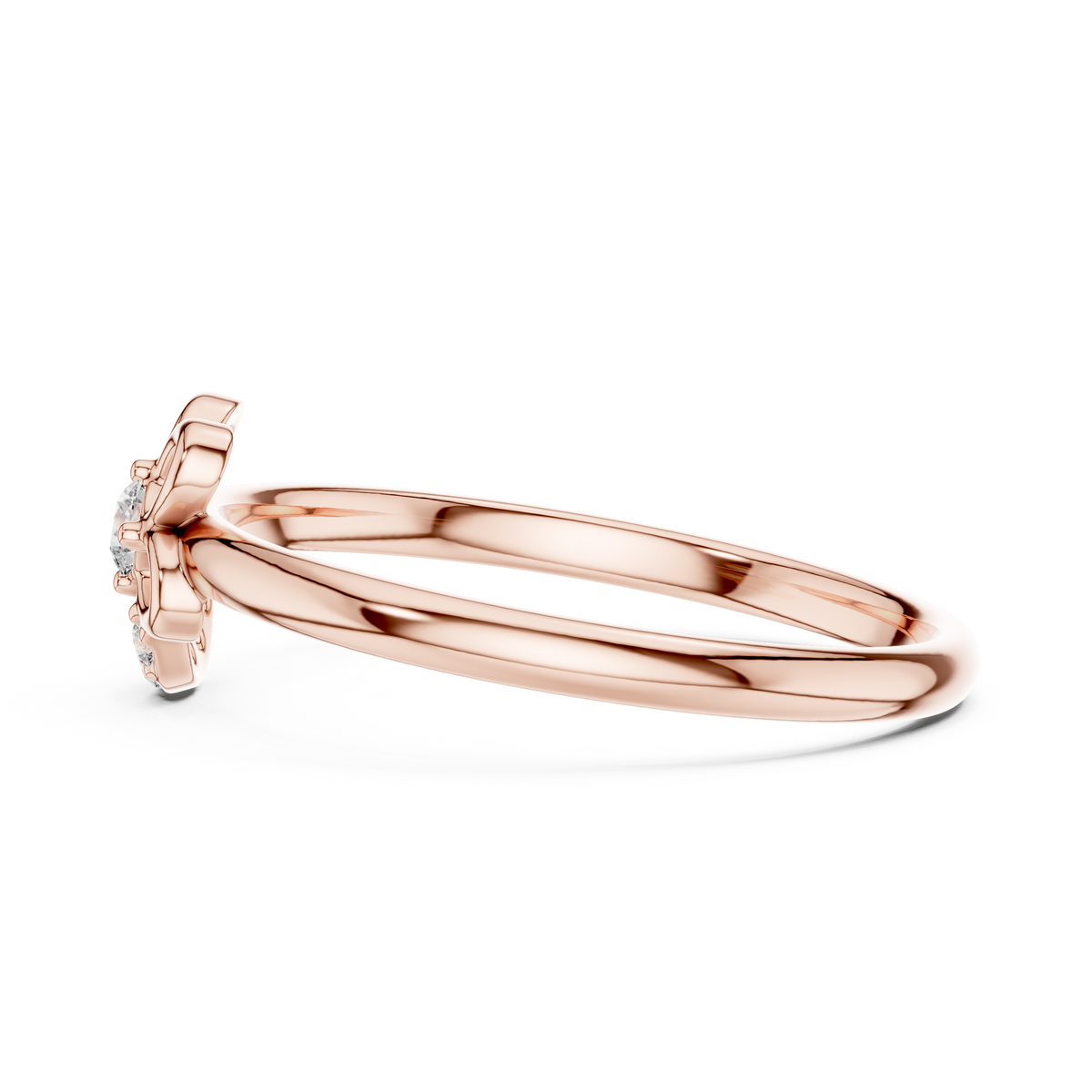floral loop round cut lab diamond statement engagement ring - view 9