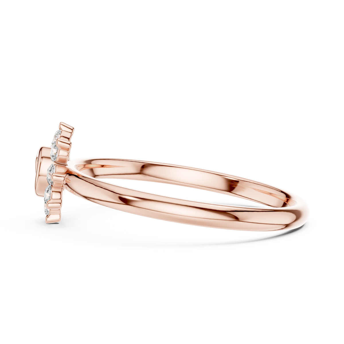 Interlocking Round Lab Diamond Halo Engagement Ring - View 9