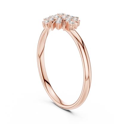 Round Moissanite Diamond Starburst Cluster Statement Ring - View 6