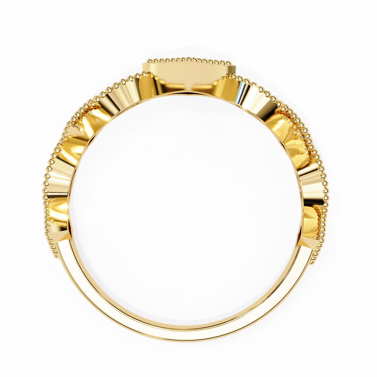 Princess Cut Chevron Lab Diamond Stackable Wedding Band Ring - View 5