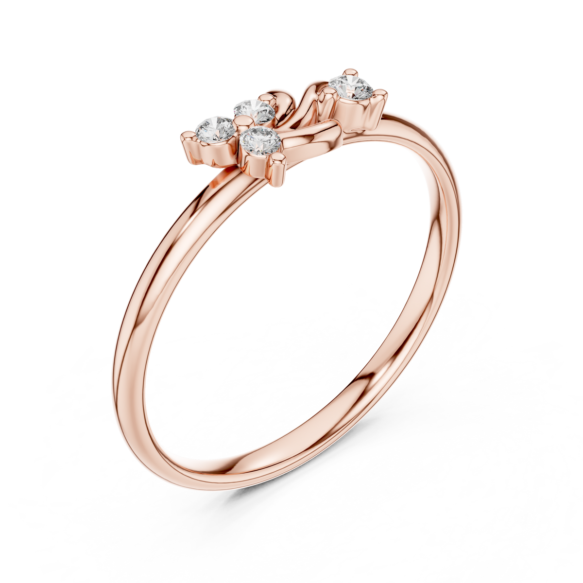 round lab diamond open twist cluster ring - view 3