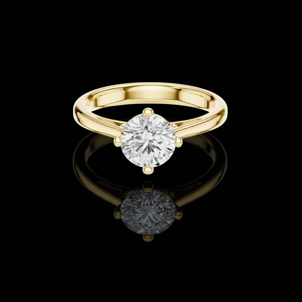 round lab diamond solitaire engagement ring