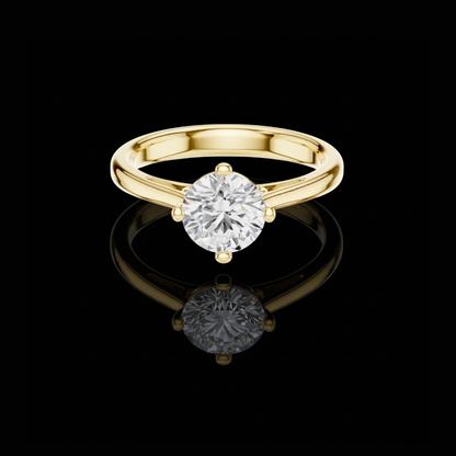 Round Lab Diamond Solitaire Engagement Ring