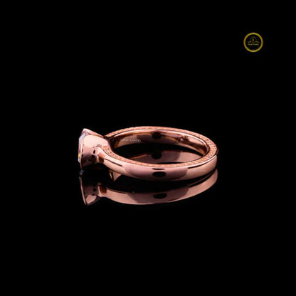 Half Bezel Round Cut Lab Diamond Engagement Ring - View 2